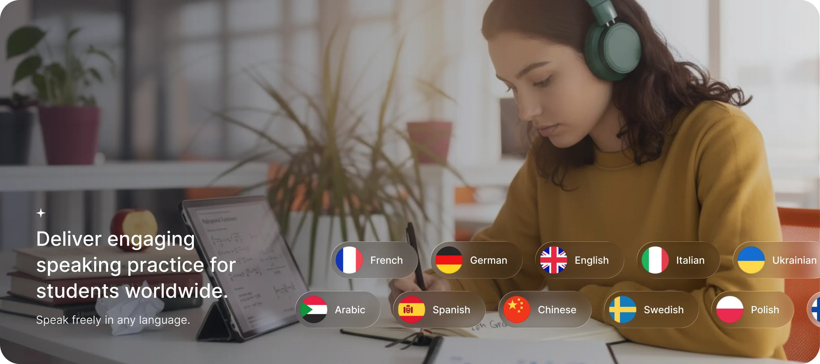 Deliver engaging speaking practice for students worldwide